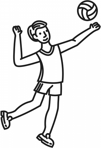 Volleyball Player Coloring Page